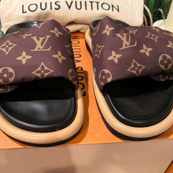 SOLD !Louis Vuitton slipper pillow sz.39 brown beige slides with box - Picture 5 of 9